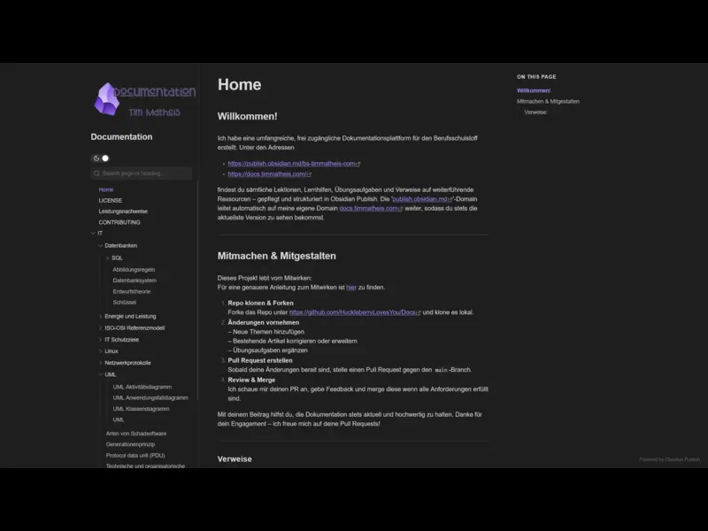 Documentation Site for School